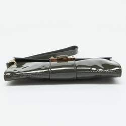Jimmy Choo Slate Green Patent Leather Rebel Clutch