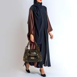 Jimmy Choo Olive Green Patent Leather and Suede Mahala Tote