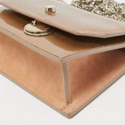 Jimmy Choo Dusty Pink Patent Leather and Suede Finley Shoulder Bag