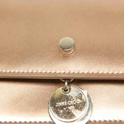 Jimmy Choo Dusty Pink Patent Leather and Suede Finley Shoulder Bag