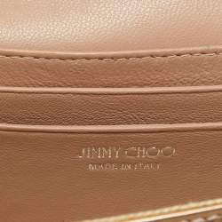 Jimmy Choo Dusty Pink Patent Leather and Suede Finley Shoulder Bag