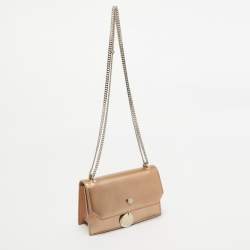 Jimmy Choo Dusty Pink Patent Leather and Suede Finley Shoulder Bag
