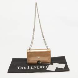 Jimmy Choo Dusty Pink Patent Leather and Suede Finley Shoulder Bag