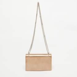 Jimmy Choo Dusty Pink Patent Leather and Suede Finley Shoulder Bag
