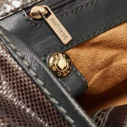 Jimmy Choo Grey Karung Leather and Snakeskin Saba Hobo