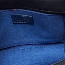 Pre Owned Jimmy Choo Blue/Black Denim and Snakeskin Ava Crossbody Bag