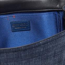 Pre Owned Jimmy Choo Blue/Black Denim and Snakeskin Ava Crossbody Bag