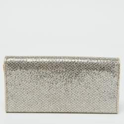 Pre Owned Jimmy Choo Gold Lurex Fabric Milla Chain Clutch