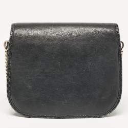 Jimmy Choo Black Leather and Watersnake Leather Trim Zadie Crossbody Bag