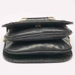Jimmy Choo Black Leather and Watersnake Leather Trim Zadie Crossbody Bag