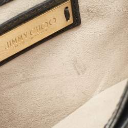 Jimmy Choo Black Leather and Watersnake Leather Trim Zadie Crossbody Bag