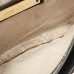 Jimmy Choo Black Leather and Watersnake Leather Trim Zadie Crossbody Bag