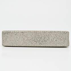 Pre Owned Jimmy Choo Silver/Gold Glitter Celeste Chain Clutch