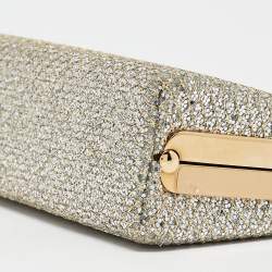 Pre Owned Jimmy Choo Silver/Gold Glitter Celeste Chain Clutch