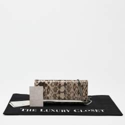 Jimmy Choo Grey Elaphe Milla Chain Clutch