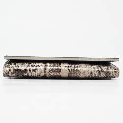 Jimmy Choo Grey Elaphe Milla Chain Clutch