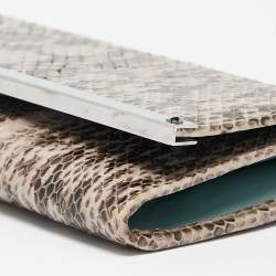 Jimmy Choo Grey Elaphe Milla Chain Clutch