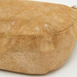 Jimmy Choo Gold Shimmering Suede Solar Hobo