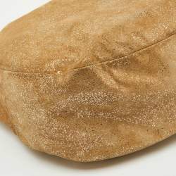 Jimmy Choo Gold Shimmering Suede Solar Hobo