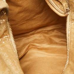 Jimmy Choo Gold Shimmering Suede Solar Hobo
