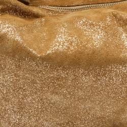 Jimmy Choo Gold Shimmering Suede Solar Hobo