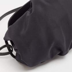 Jimmy Choo Black Satin Crystals Embellished Flap Pochette Bag