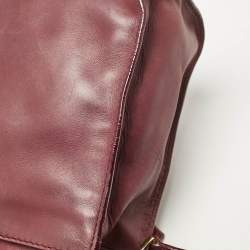 Jimmy Choo Burgundy Leather Pauline Top Handle Bag
