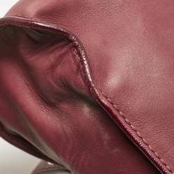 Jimmy Choo Burgundy Leather Pauline Top Handle Bag