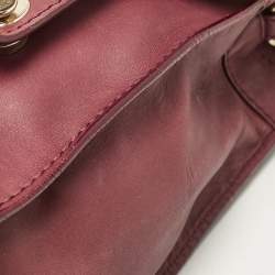 Jimmy Choo Burgundy Leather Pauline Top Handle Bag