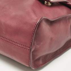 Jimmy Choo Burgundy Leather Pauline Top Handle Bag