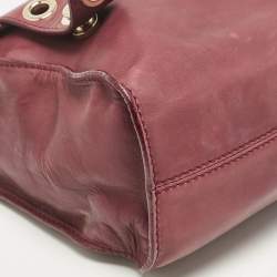 Jimmy Choo Burgundy Leather Pauline Top Handle Bag