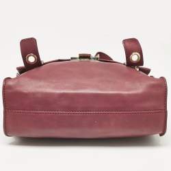 Jimmy Choo Burgundy Leather Pauline Top Handle Bag