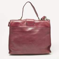 Jimmy Choo Burgundy Leather Pauline Top Handle Bag