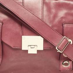 Jimmy Choo Burgundy Leather Pauline Top Handle Bag
