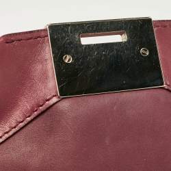 Jimmy Choo Burgundy Leather Pauline Top Handle Bag