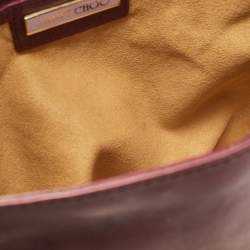 Jimmy Choo Burgundy Leather Pauline Top Handle Bag