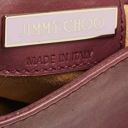 Jimmy Choo Burgundy Leather Pauline Top Handle Bag