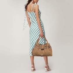 Jimmy Choo Beige Snakeskin Embossed and Watersnake Leather Riki Tote