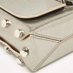 Pre Owned Jimmy Choo Silver Leather Lockett City Shoulder Bag