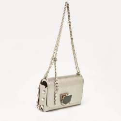 Pre Owned Jimmy Choo Silver Leather Lockett City Shoulder Bag