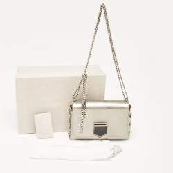 Pre Owned Jimmy Choo Silver Leather Lockett City Shoulder Bag