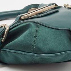 Jimmy Choo Green Leather and Satin Mini Tulita Hobo
