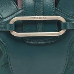 Jimmy Choo Green Leather and Satin Mini Tulita Hobo