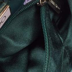 Jimmy Choo Green Leather and Satin Mini Tulita Hobo