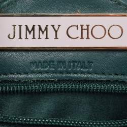 Jimmy Choo Green Leather and Satin Mini Tulita Hobo