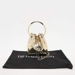 Pre Owned Jimmy Choo Gold Mirror Leather BonBon Bucket Bag