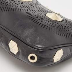 Jimmy Choo Black Leather Embellished Clutch