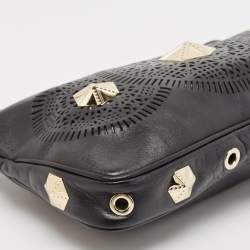 Jimmy Choo Black Leather Embellished Clutch