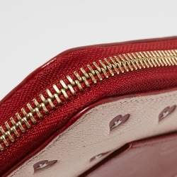 Pre Owned Jimmy Choo Pink/Red Leather Milly Sweetheart Zip Around Wallet