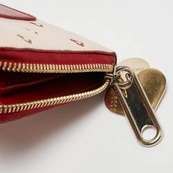 Pre Owned Jimmy Choo Pink/Red Leather Milly Sweetheart Zip Around Wallet